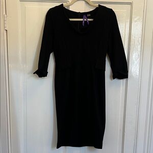 Chic Black Long Sleeve Maternity Dress